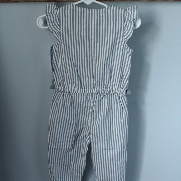 Carter's Size 12M Romper Blue Stripe Linen - Picture 3 of 3